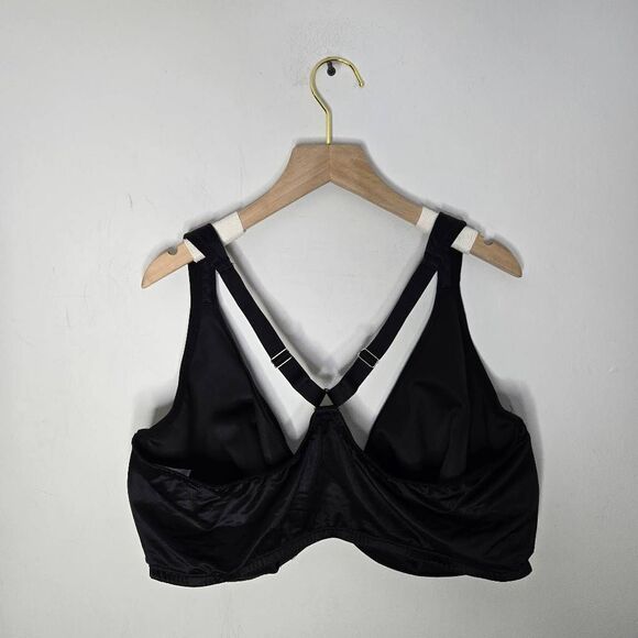 Delimira Bra Size 44FPlunge Posture Bra Front Close Black - Picture 3 of 6